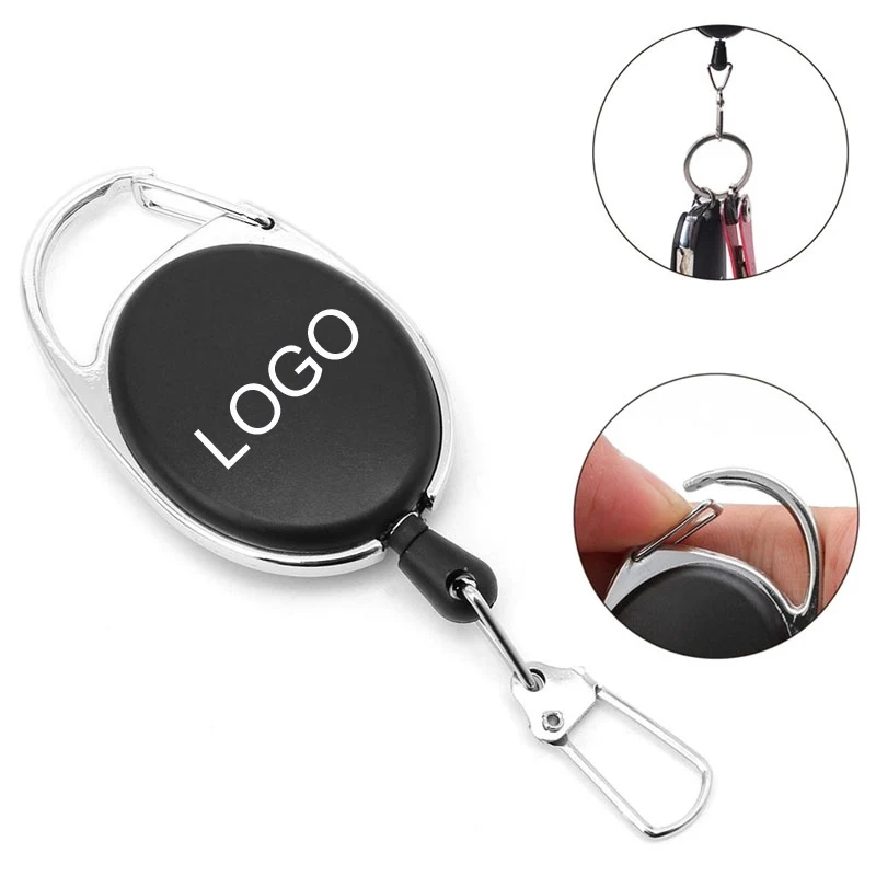 RETRACTABLE BADGE HOLDER WITH Key Chain Loop 1