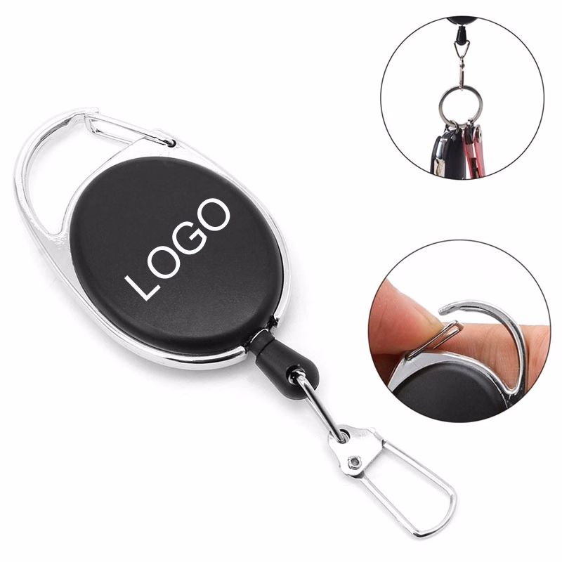 RETRACTABLE BADGE HOLDER WITH Key Chain Loop