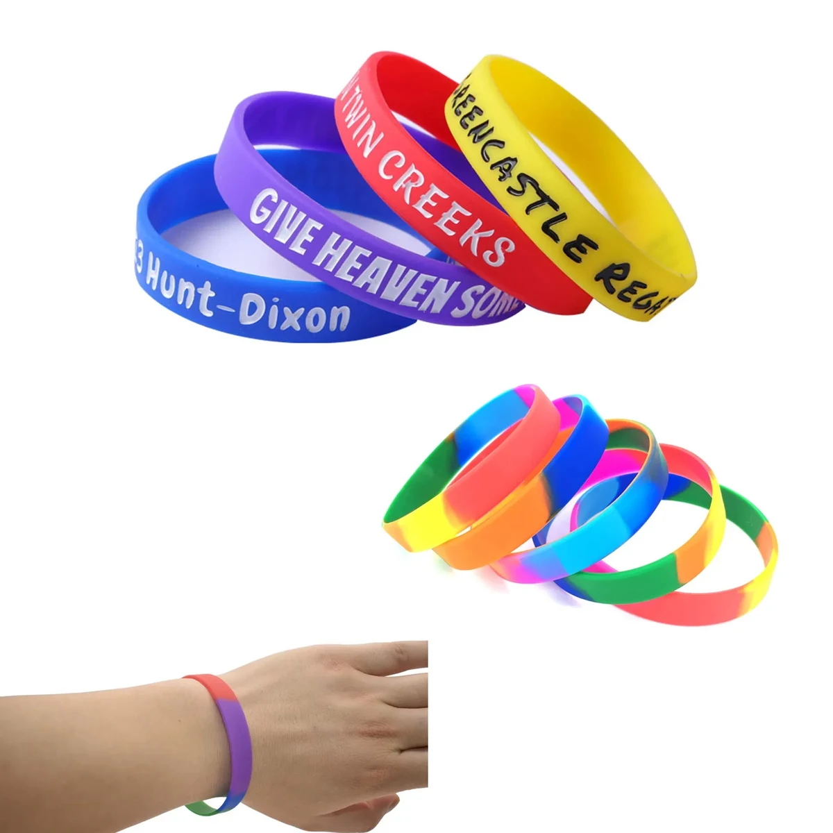 1/2" Adult Debossed Silicone Bracelet 1