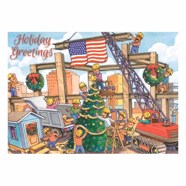 Christmas Crane Humorous Holiday Greeting Card