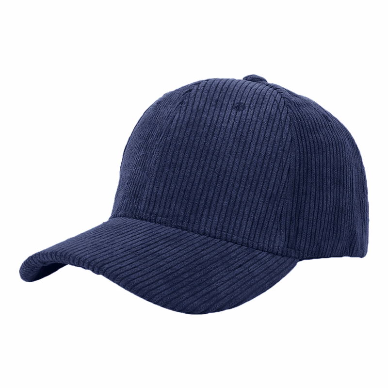 Stock Corduroy 6-Panel Structured Cap w/ Metal Buckle