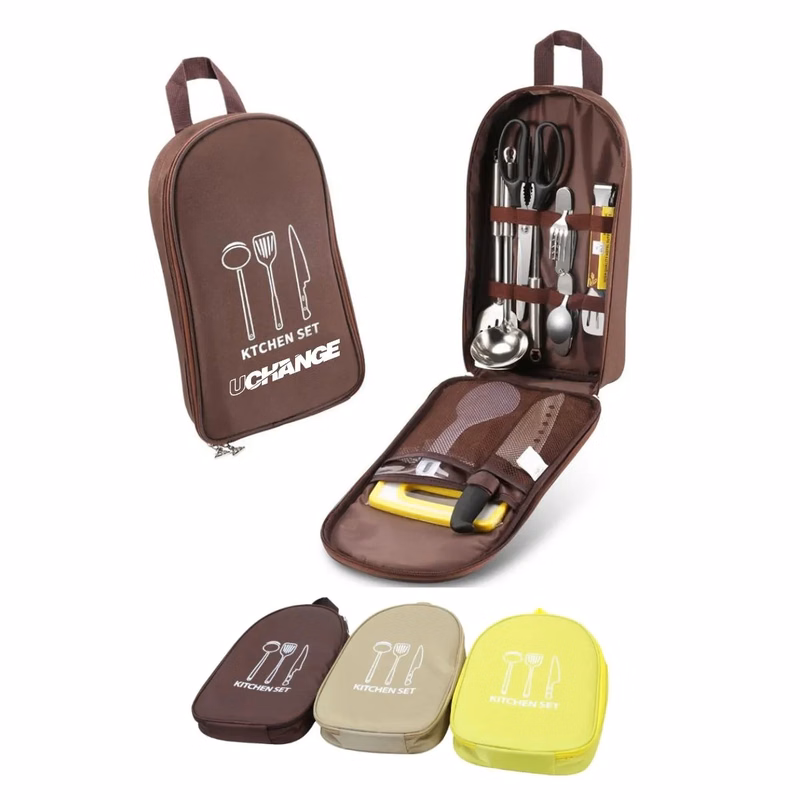 Portable Camping Kitchen Utensil Set With Zippered Case