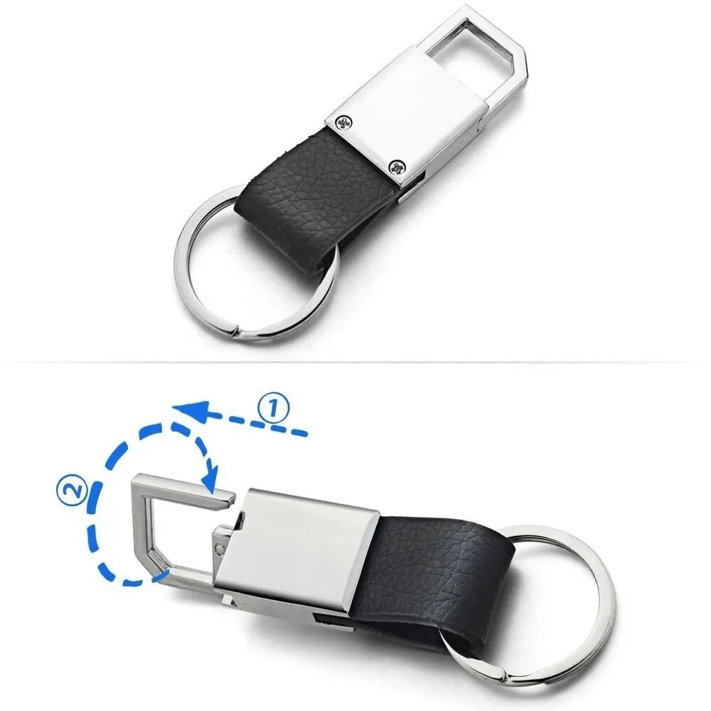 PU Leather Strap Metal Clip-On Keychain 1