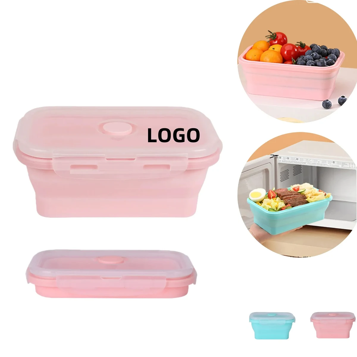 Silicone Lunch Box Collapsible Fridge Food Storage Container 1