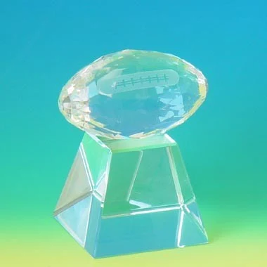 CRYSTAL FOOTBALL W/ TALL BASE - MEDIUM 1