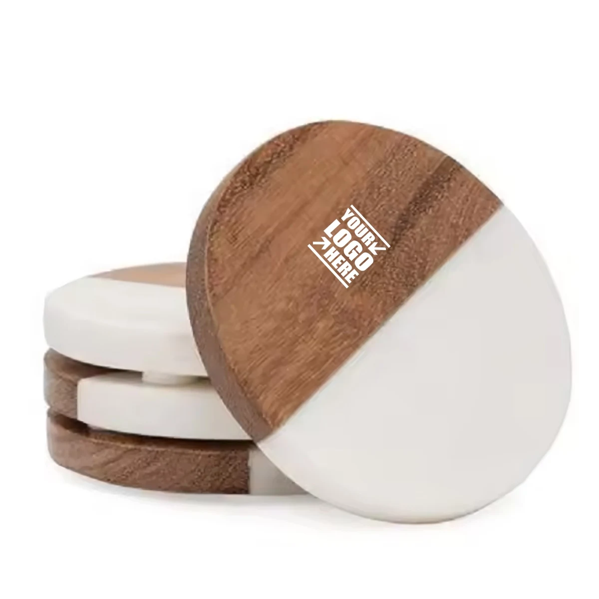 Marble Bamboo Wooden Coaster 1