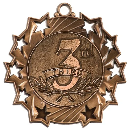 3rd Place Ten Star Medal, 2-1/4" 1
