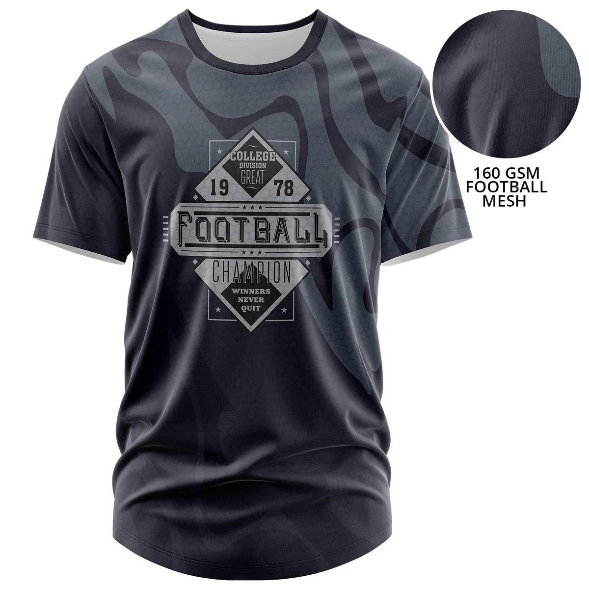 Unisex 160 GSM Football Mesh Performance Sublimation Short Sleeve T-shirt 1