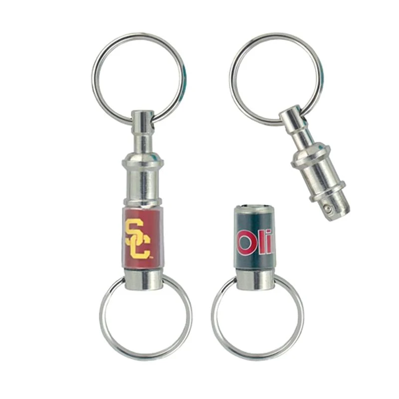 Solid Nickel Plated Brass Pull-A-Part Keytag (1 3/4"x3/4") 1