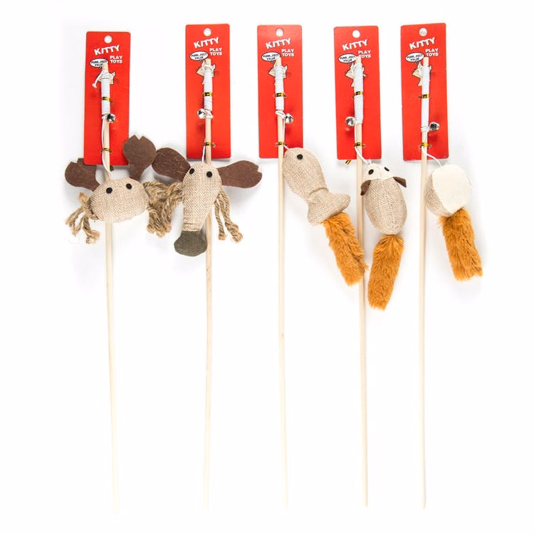 Wooden Wand Toys for Cats - 5 Styles