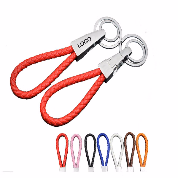 Braided Leather Rope keychain