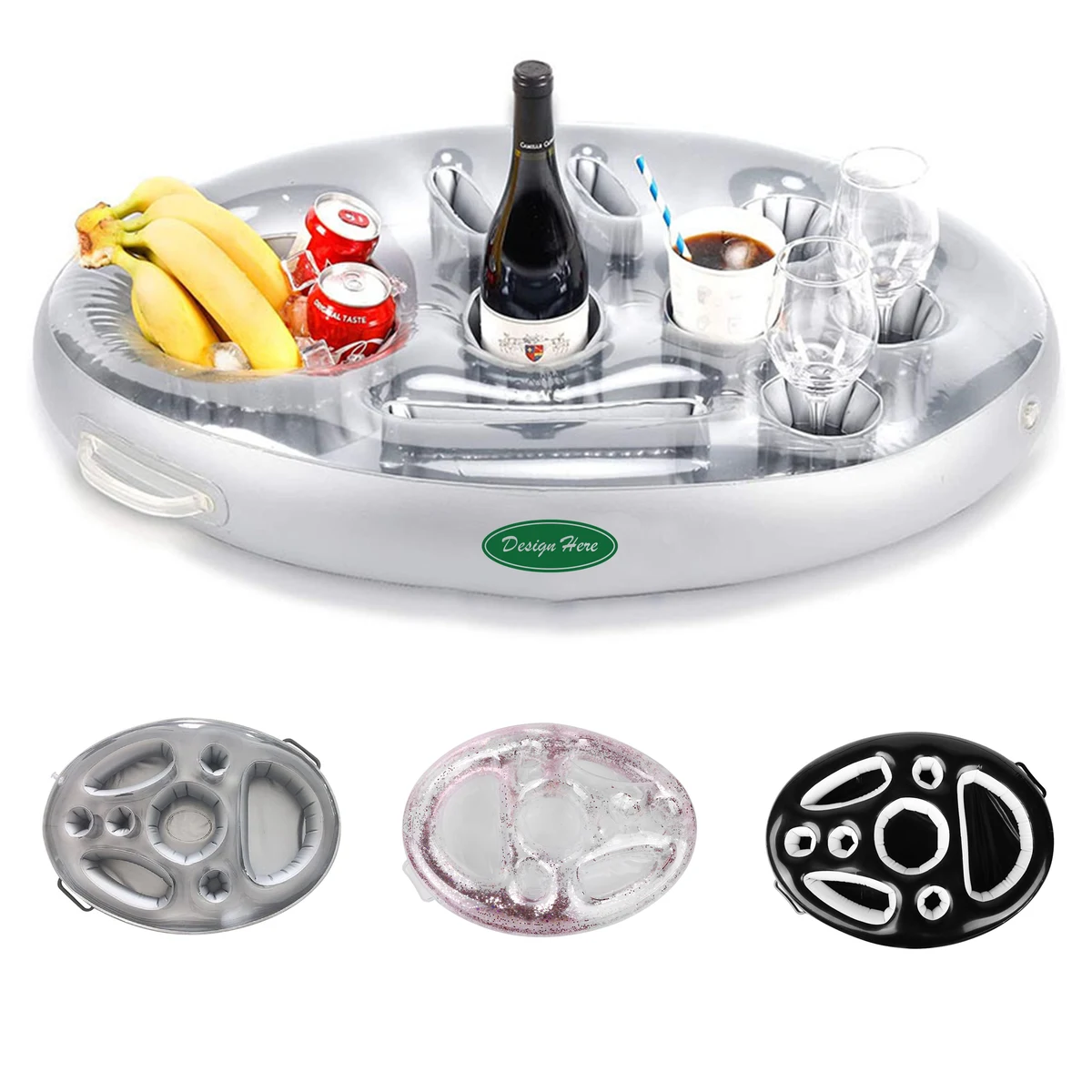 Floating Beverage & Snack Holder ?C Inflatable PVC 1