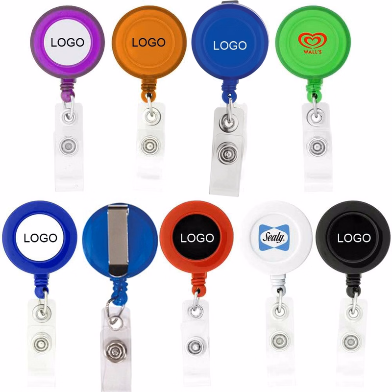Retractable Domed Badge Holder - Round