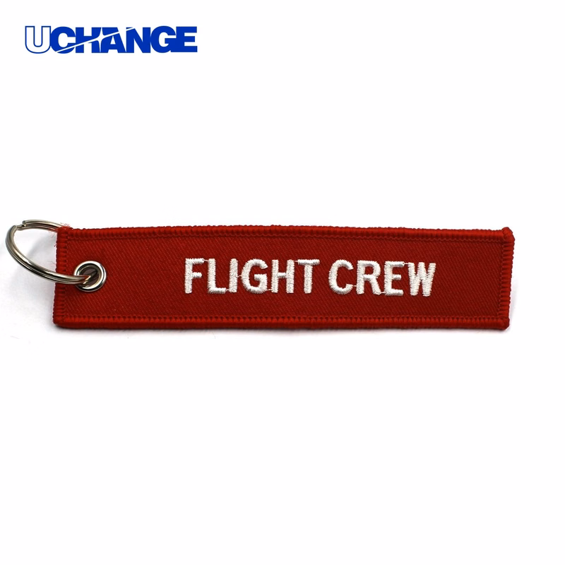 Embroidered Flight Key Tag Fabric Strap for Bags and Keys