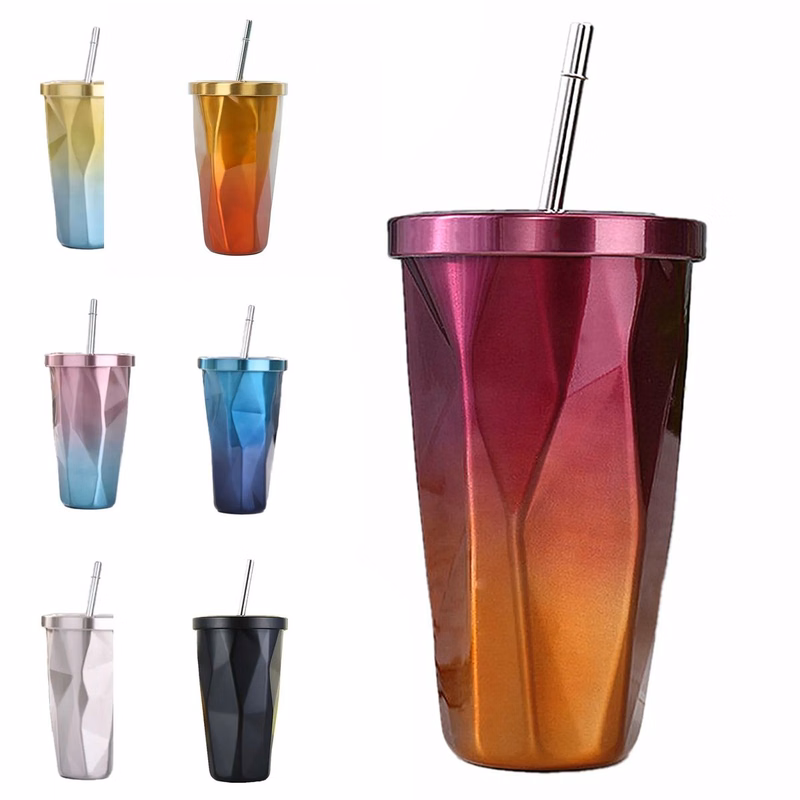 18oz Gradient Diamond-shaped Cup