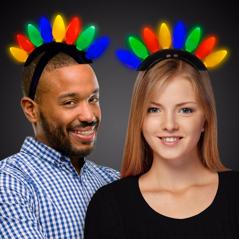 Christmas Bulb LED Mohawk Headband