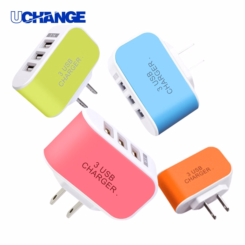 USB 3-Port Portable Charger Power Adapter