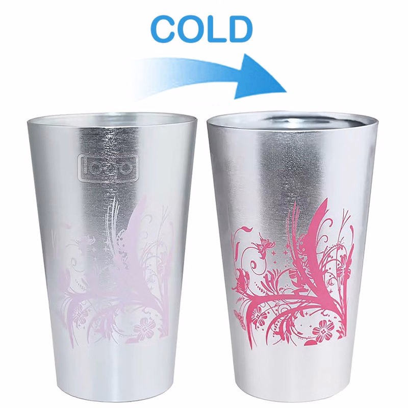 16oz Aluminum Cold Sensitive Color-Changing Beverage Cup