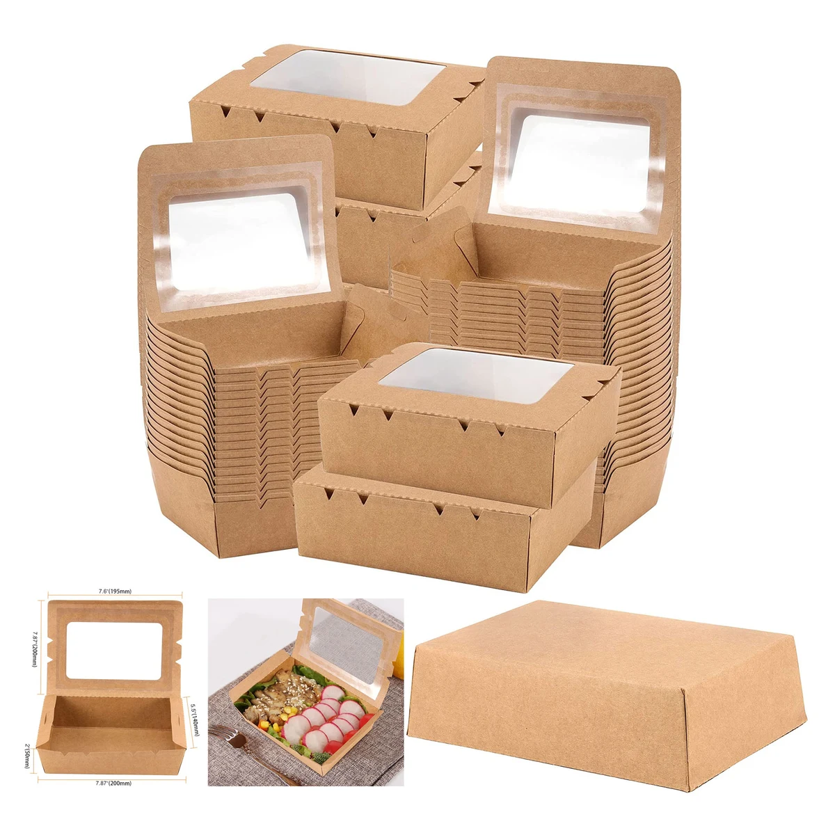 40 OZ Kraft Brown Food Boxes 1