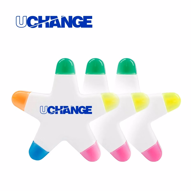 Five Color Hub Highlighter Set With Neon Tips