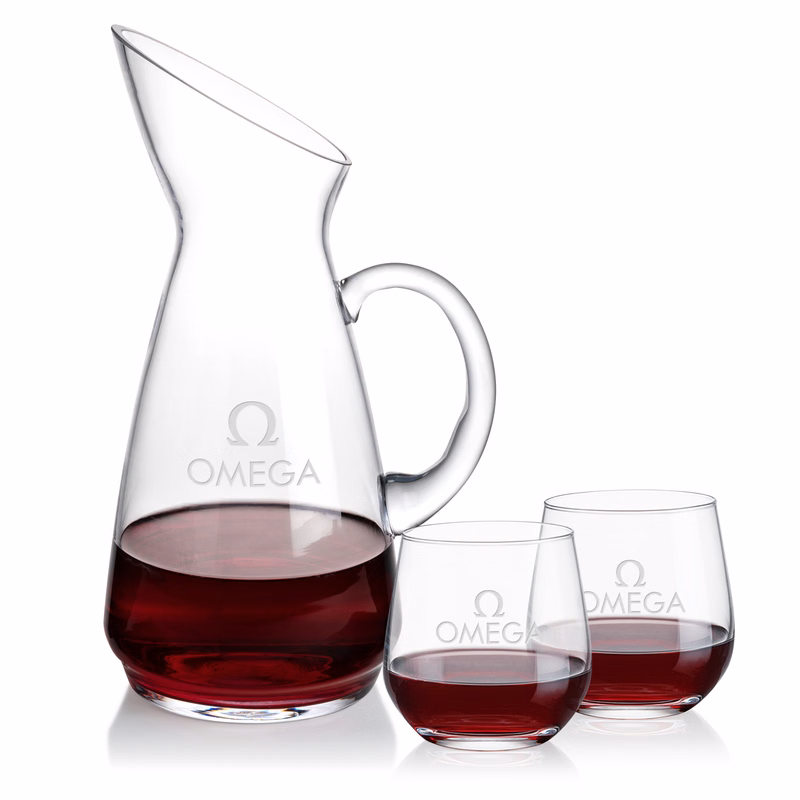 Taroni Carafe & Garland Stemless Wine