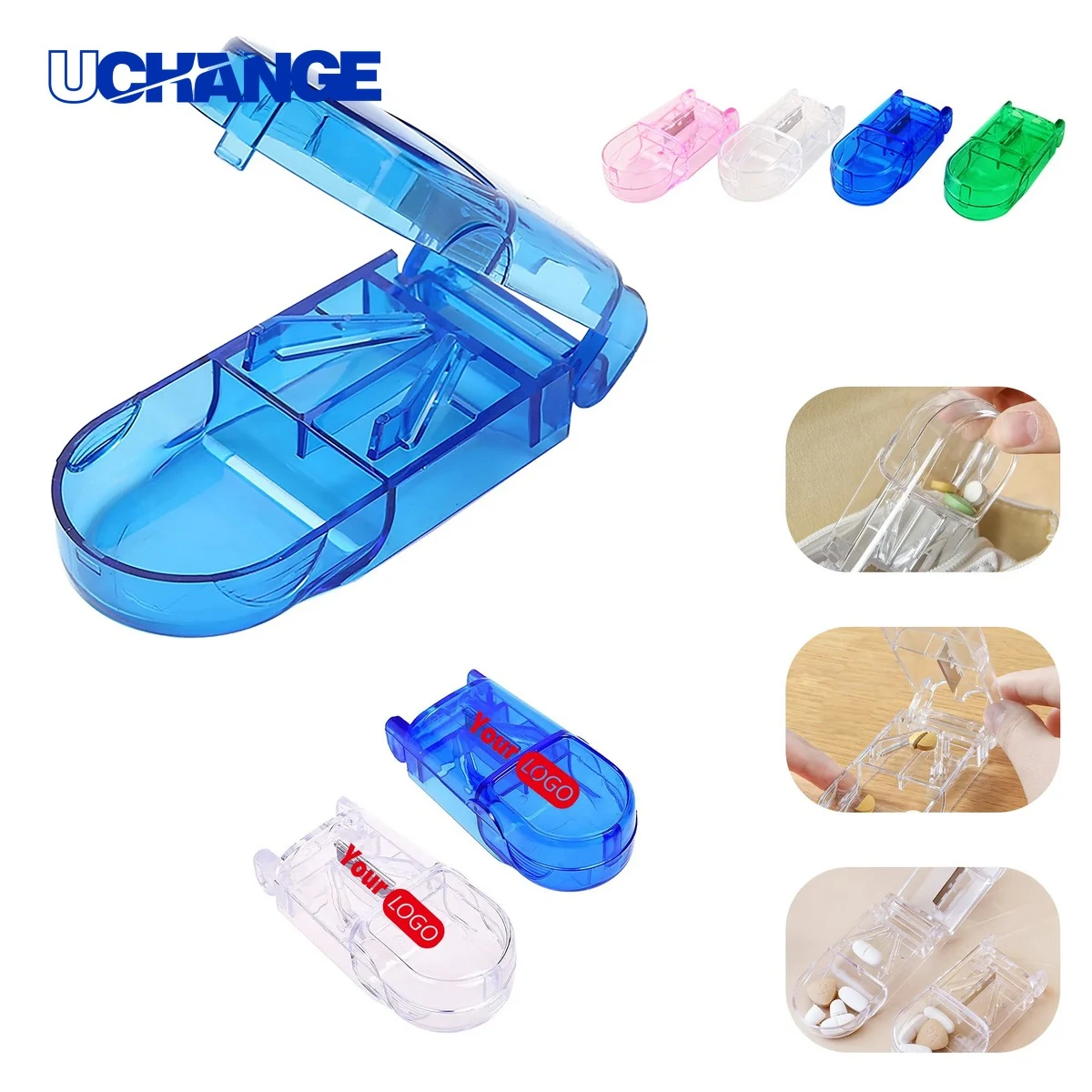 Portable Medical Pill Cutter Box Organizer 1