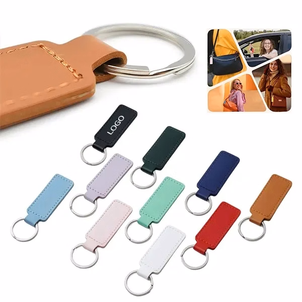Double-Layer PU Leather Keychain