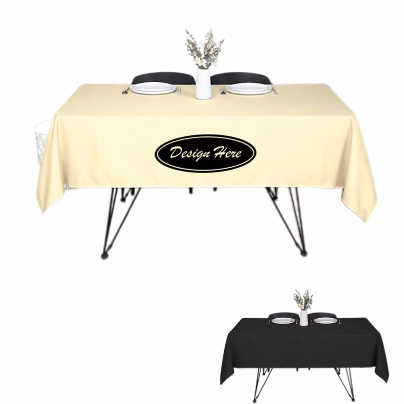 Durable Polyester Rectangle Tablecloth, Stain & Wrinkle Resistant