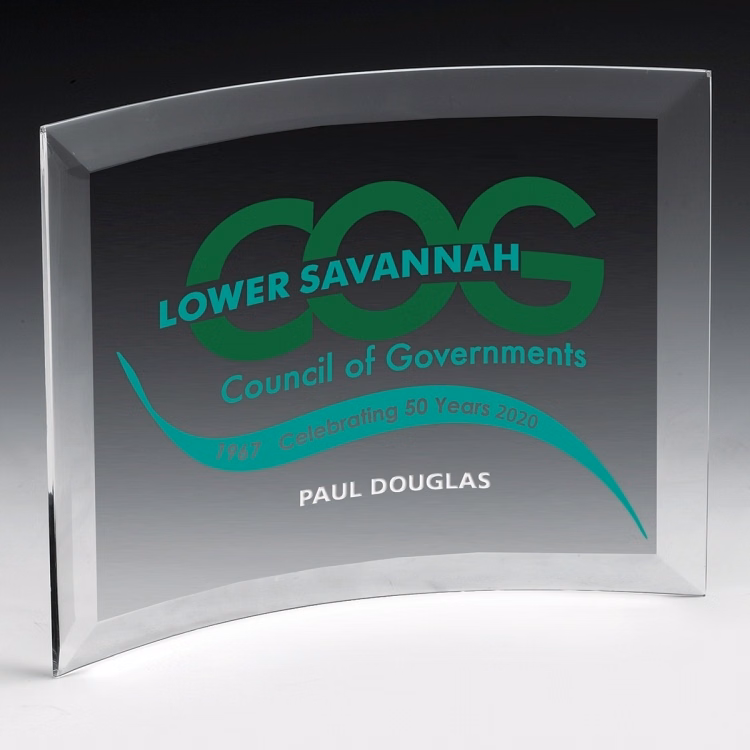 Screen Printed Curved Standing Award (5"x 7"x 1/4")