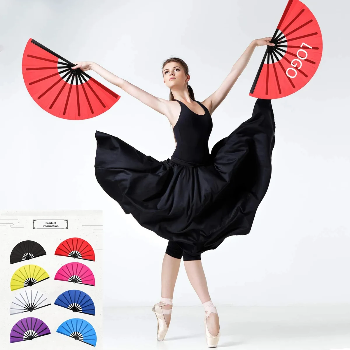 25 Inch Blank Taiji Folding Fan 1