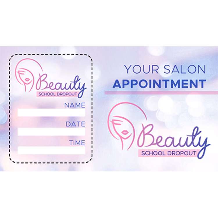 Round Rectangle Sticker Appointment Card (3.5" x 2")