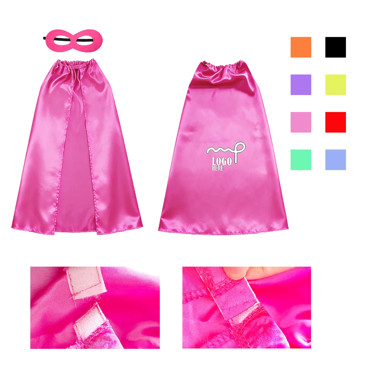 Children's Single Layer Superhero Capes with Eye Masks Halloween Costume 1