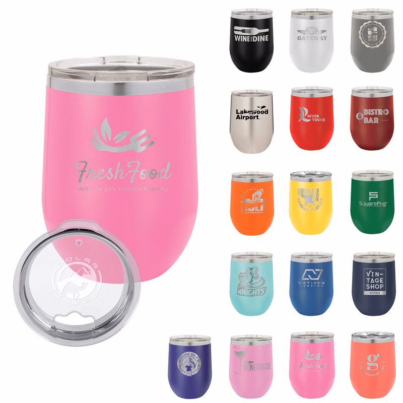Polar Camel 12 Oz. Stainless Steel Stemless Wine Tumbler