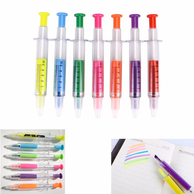 Syringe Ball Pens With Highlighter