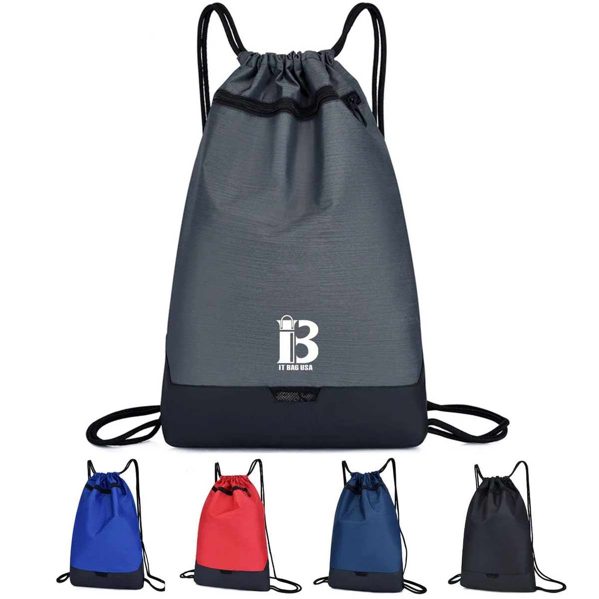 Oxford Large Capacity Drawstring backpack with zipper 1