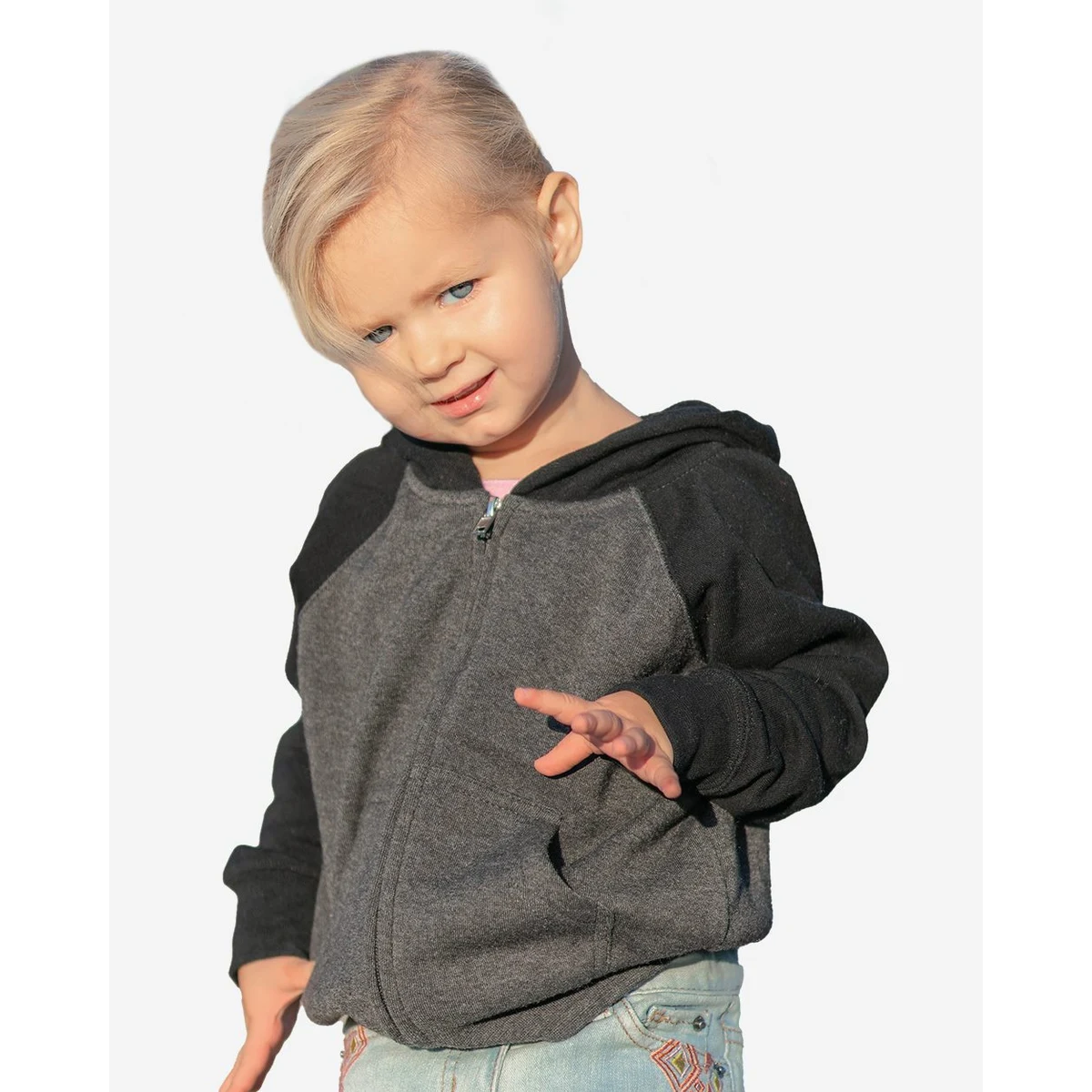 Toddler Lightweight Special Blend Raglan Zip Hood - PRM10TSBZ 1