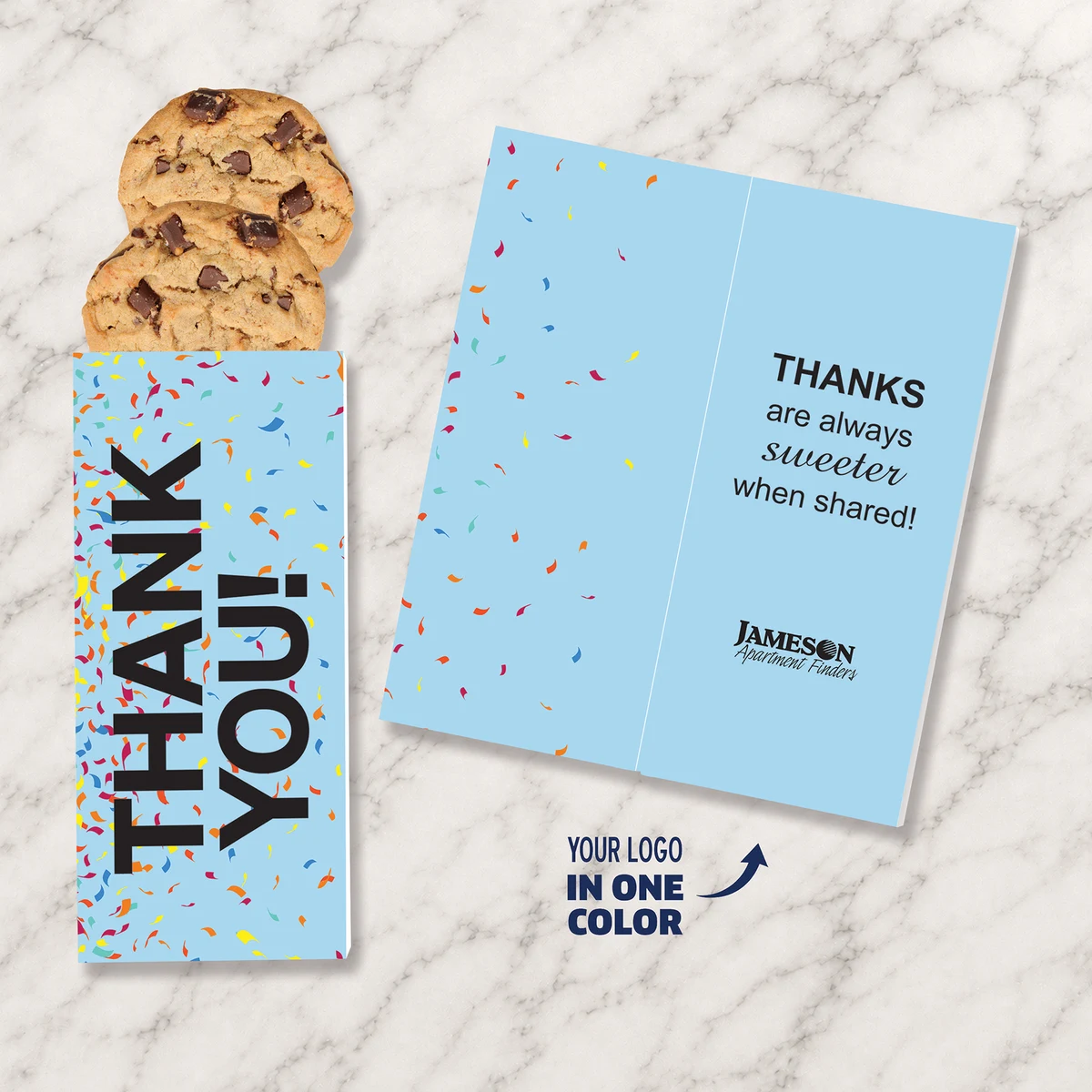 One Color Foil-Stamped Stock Gratitude Sweeter Cards with Chocolate Chip Cookies 1