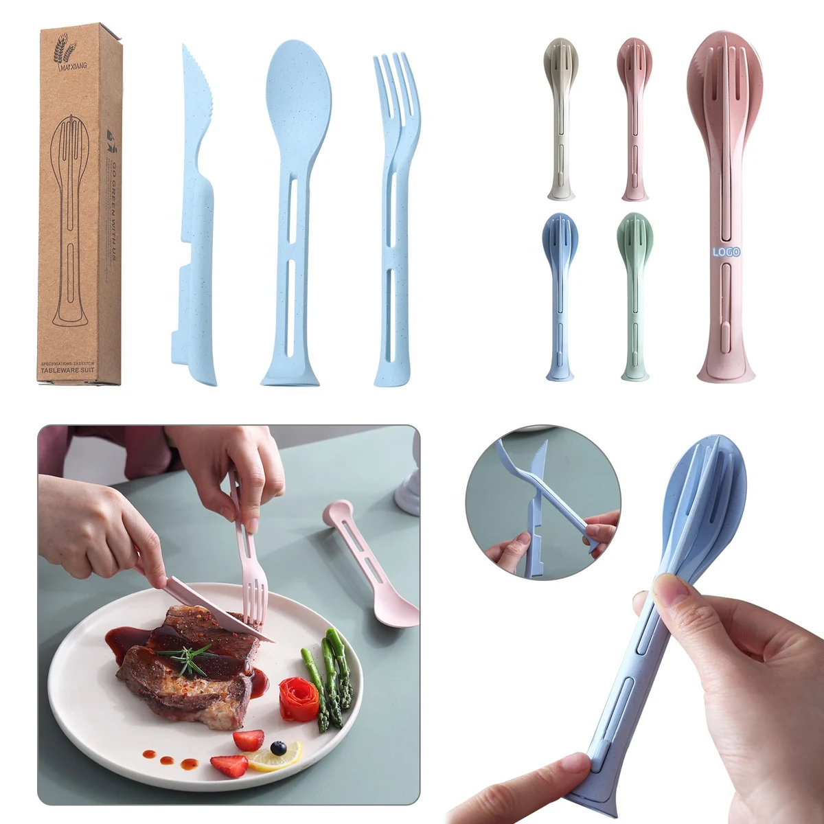 Portable 3 in 1 Spoon Fork Knife 1
