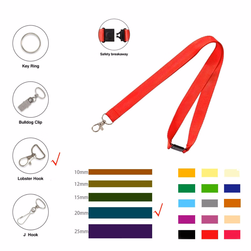 3/4" Wide Dye-Sublimated Polyester Lanyard W/ Lobster Hook & Plastic Safety Breakaway