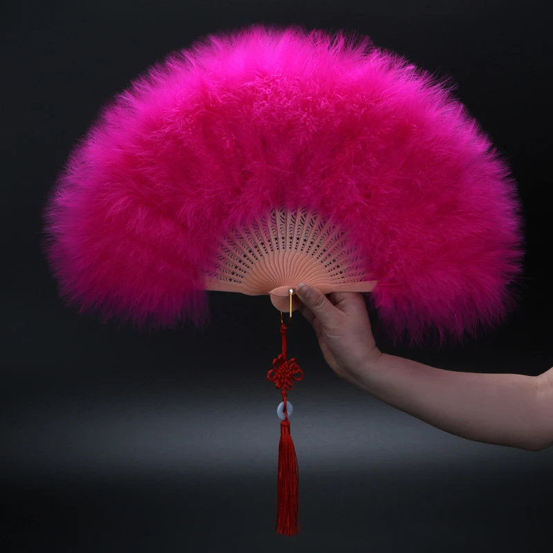 Customized Foldable Hollow Feather Fans 1