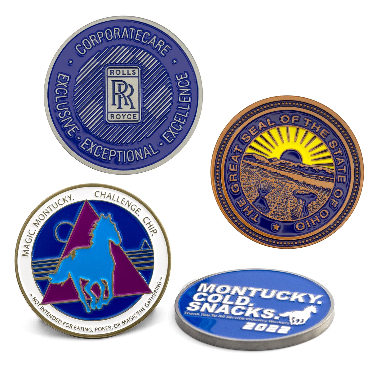 Die Struck Economy Iron Challenge Coins (1-3/4") 1