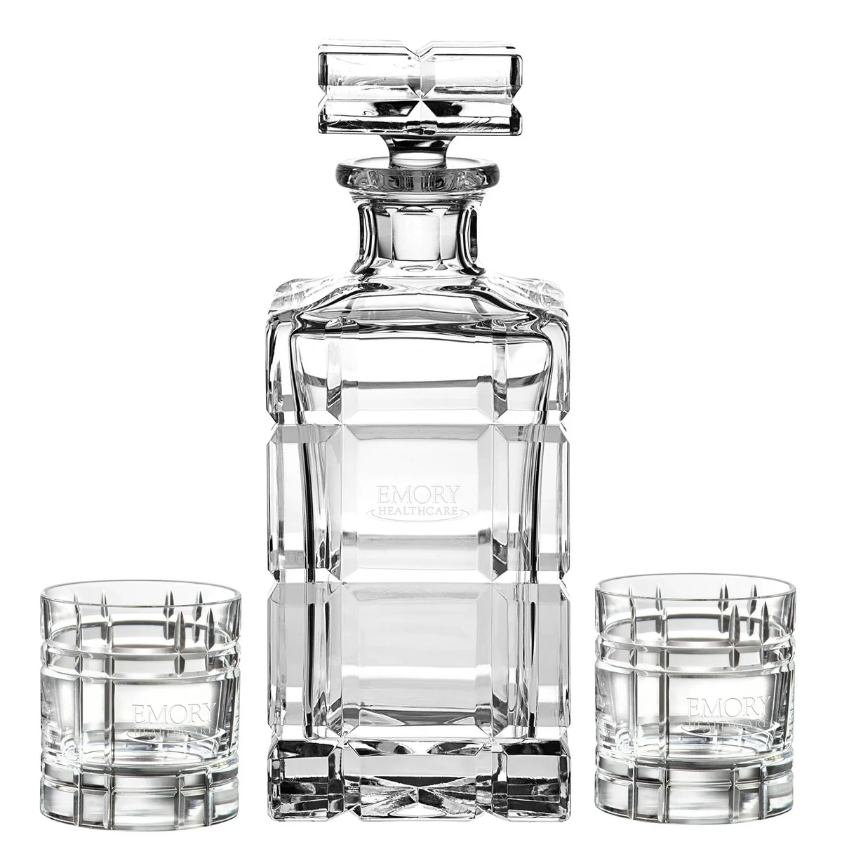 Westgate Pilastro Crystal Decanter Set with Two Glasses 1