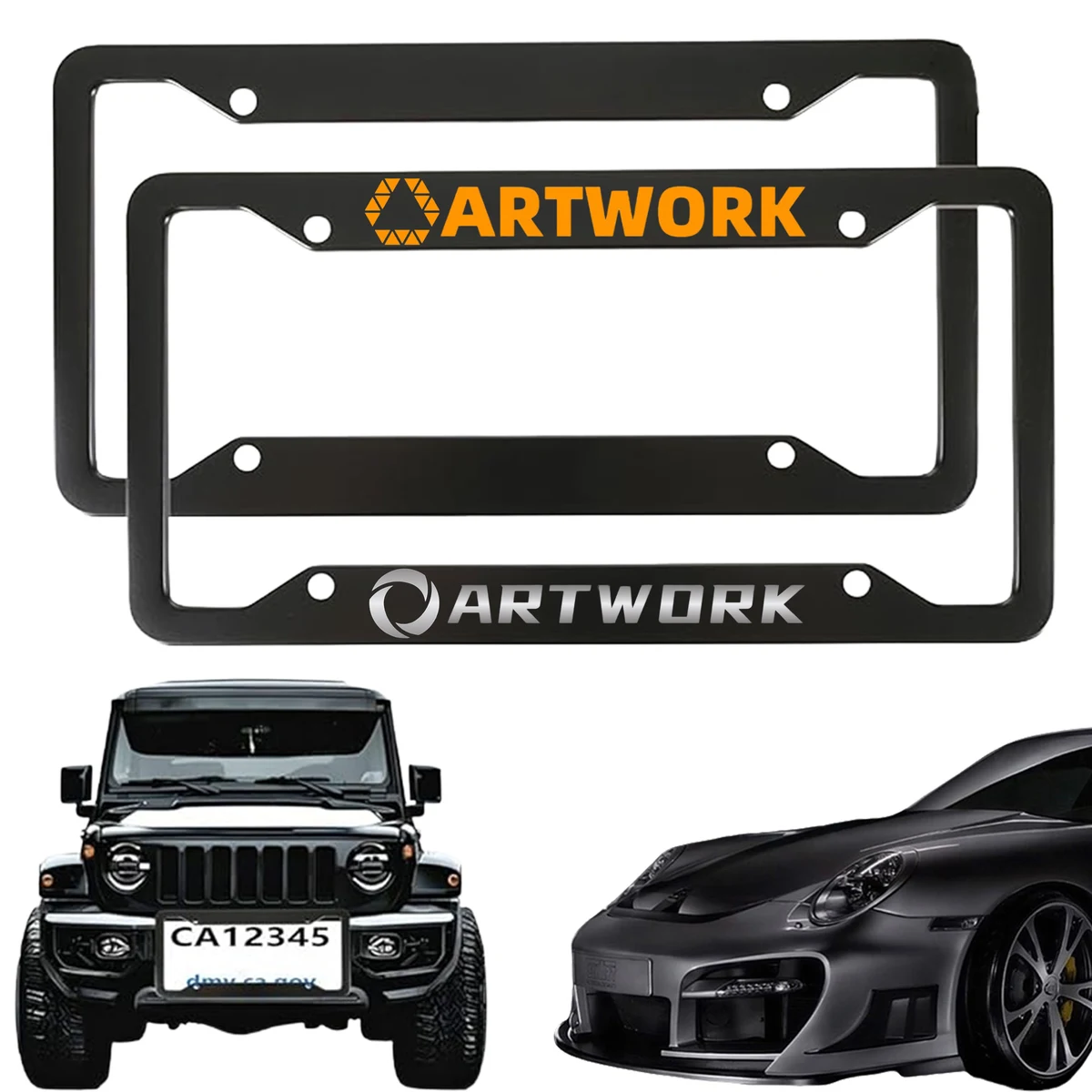 Matte Aluminum Car License Plate Frame 1