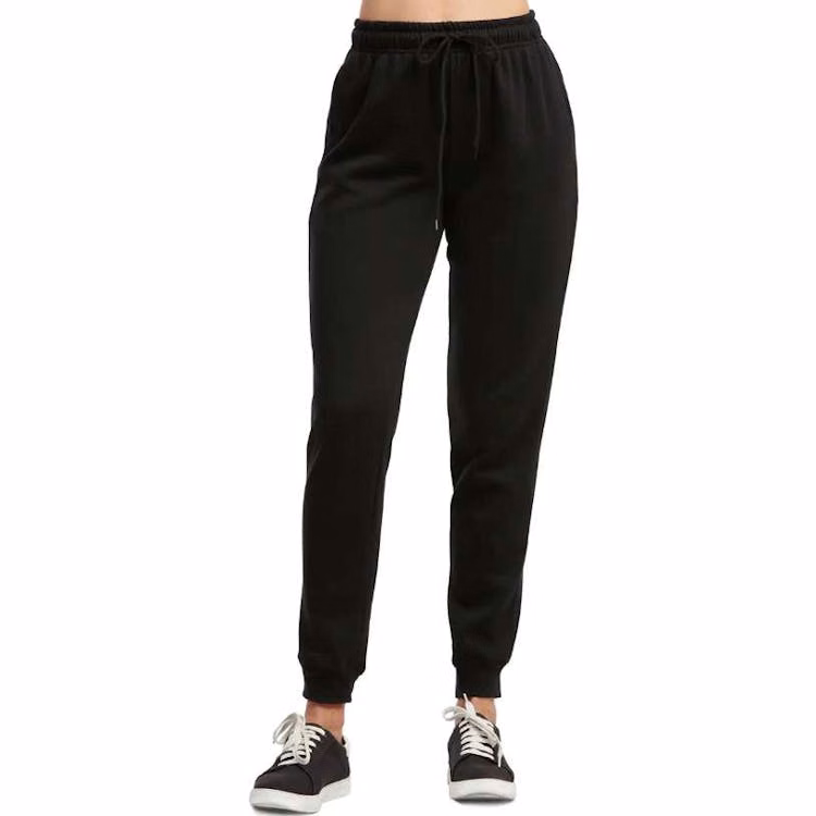 Sofra Ladies Fleece Joggers Black Large
