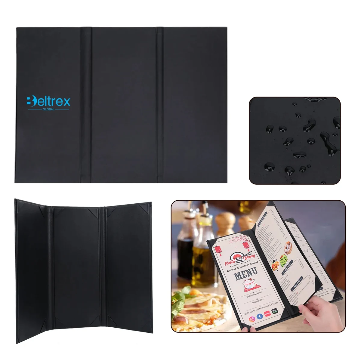 PU Leather Price List Binder for Dining Settings 1