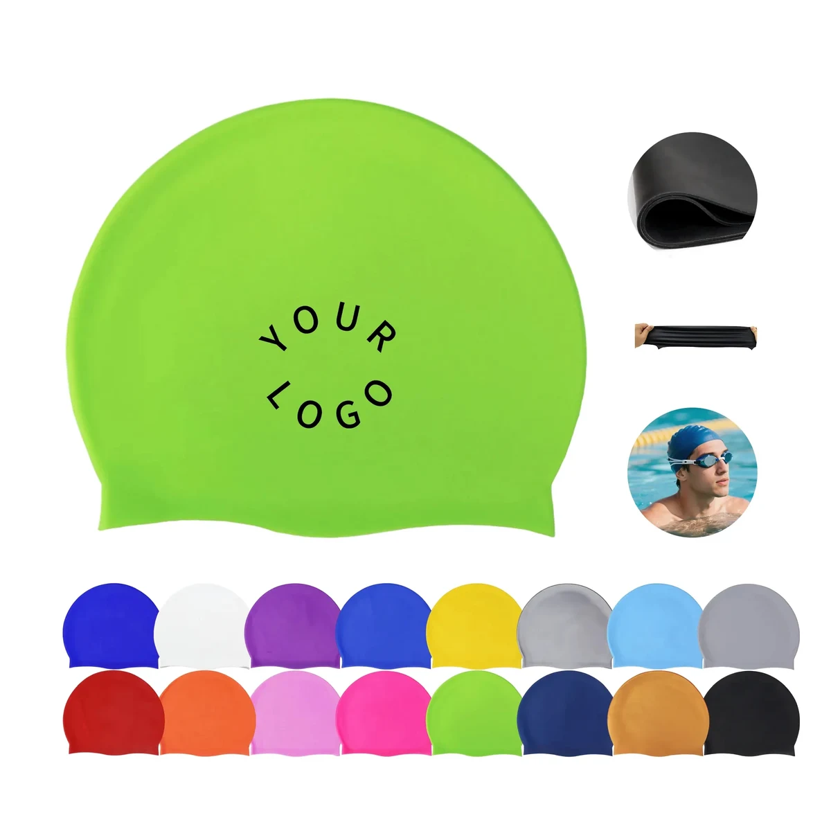 Adult Silicone Waterproof Swimming Cap for Enhanced Performa 1
