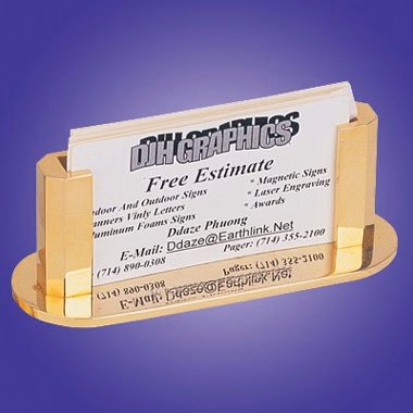 GOLD PLATED HEXAGON CARD HOLDER