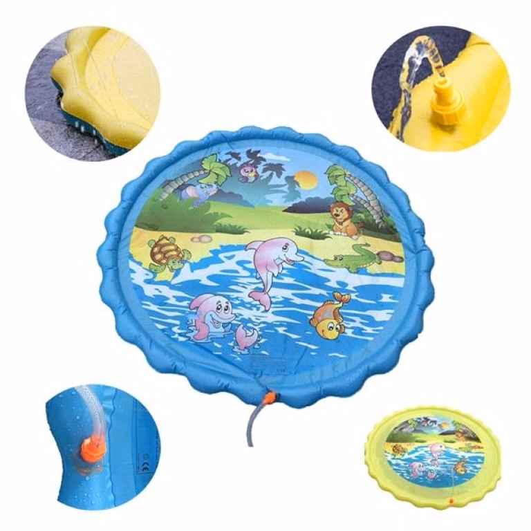 Inflatable outdoor sprinkler splash play mat 68"