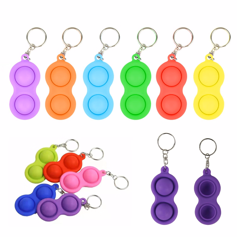 Push Bubble Fidget Toy Keychain