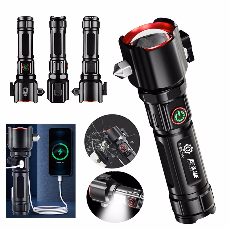 Multifunctional Safety Hammer Flashlight Strong Light